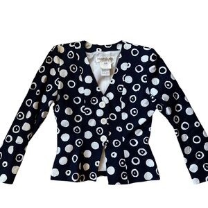 Yves Saint Laurent Black and White Polka Dot Blazer